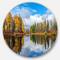 Designart - Nice Autumn Trees With Forest Lake' Landscape Metal Circle Wall Art